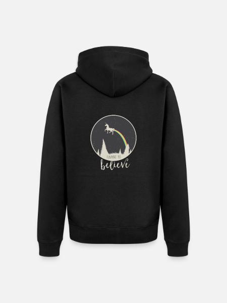 I want to believe - Unisex Premium Bio Zip Hoodie - Schwarz