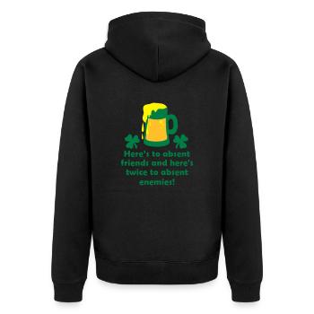 toast pour la tasse à bière de saint-patrick - Veste à capuche bio Premium Unisexe - noir - Dos - Nico (187cm)