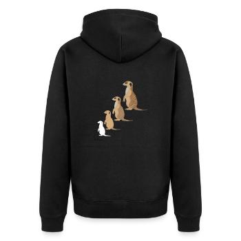 w_erdmaennchen - Unisex Premium Organic Zip Hoodie - black - Back - Nico (187cm)