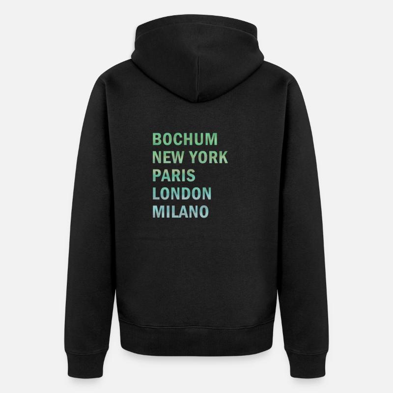 Metropole Bochum - Unisex Premium Bio Zip Hoodie - Schwarz