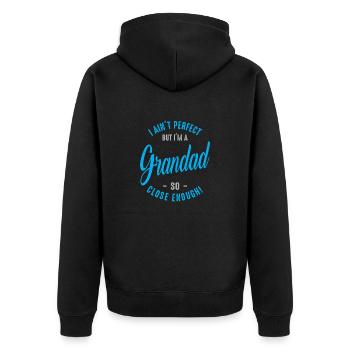 I'm a Grandad - Unisex Premium Organic Zip Hoodie - black - Back - Nico (187cm)