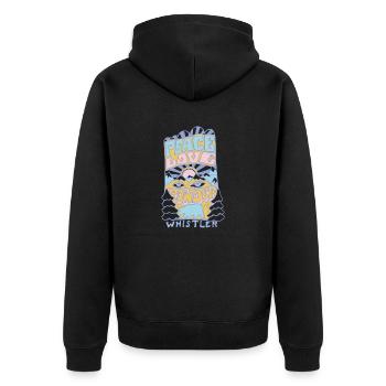 peace love powder - Unisex Premium Organic Zip Hoodie - black - Back - Nico (187cm)