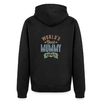 Best Mummy - Unisex Premium Organic Zip Hoodie - black - Back - Nico (187cm)