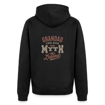 Grandad The Man - Unisex Premium Organic Zip Hoodie - black - Back - Nico (187cm)