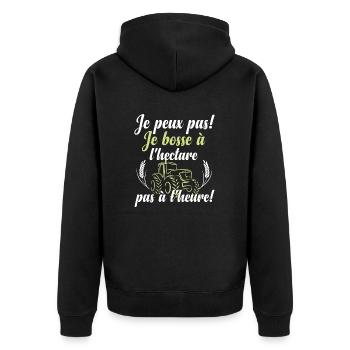 Je bosse à l'hectare - Veste à capuche bio Premium Unisexe - noir - Dos - Nico (187cm)