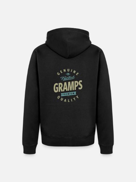Genuine Gramps - Unisex Premium Organic Zip Hoodie - black