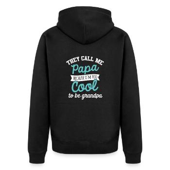 Papa to cool cadeau - Veste à capuche bio Premium Unisexe - noir - Dos - Nico (187cm)
