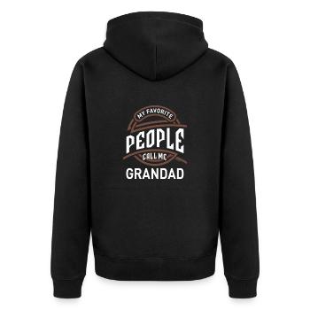 My Favorite People Call Me Grandad - Unisex Premium Organic Zip Hoodie - black - Back - Nico (187cm)