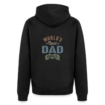 Best Dad - Unisex Premium Organic Zip Hoodie - black - Back - Nico (187cm)