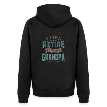 Professional Grandpa - Unisex Premium Organic Zip Hoodie - black - Back - Nico (187cm)