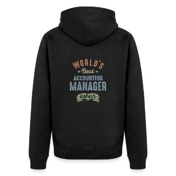 Best Accounting Manager - Unisex Premium Organic Zip Hoodie - black - Back - Nico (187cm)