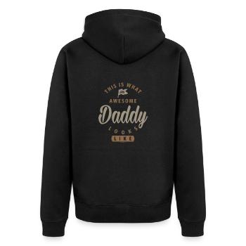 Awesome Daddy - Unisex Premium Organic Zip Hoodie - black - Back - Nico (187cm)