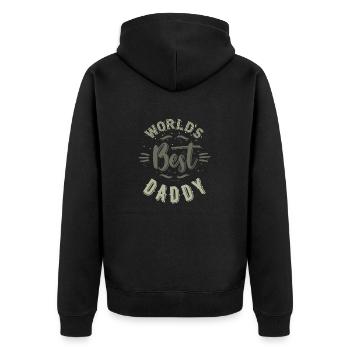 World's Best Daddy - Unisex Premium Organic Zip Hoodie - black - Back - Nico (187cm)