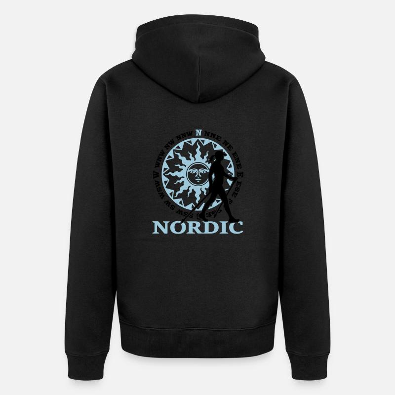 Nordic 2C - Farbwechsel - Unisex Premium Bio Zip Hoodie - Schwarz