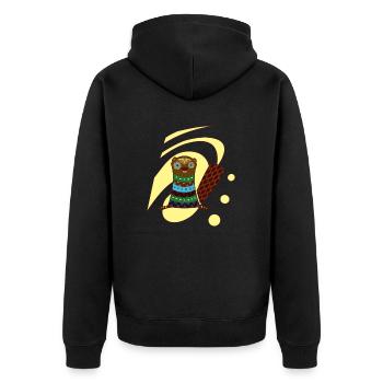 Biber - Unisex Premium Bio Zip Hoodie - Schwarz - Hinten - Nico (187cm)