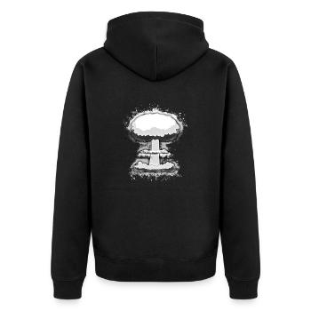 Explosion nuclear brightly glowing - Unisex Premium Organic Zip Hoodie - black - Back - Nico (187cm)