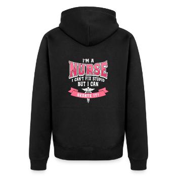 Je suis un humour citation drôle d’infirmière - Veste à capuche bio Premium Unisexe - noir - Dos - Nico (187cm)