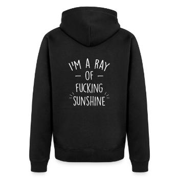 Je suis un rayon de soleil - Veste à capuche bio Premium Unisexe - noir - Dos - Nico (187cm)