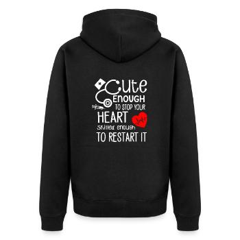 Infirmière Médecin Infirmière Hôpital - Veste à capuche bio Premium Unisexe - noir - Dos - Nico (187cm)
