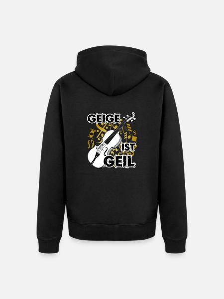 Geige ist geil - Unisex Premium Bio Zip Hoodie - Schwarz