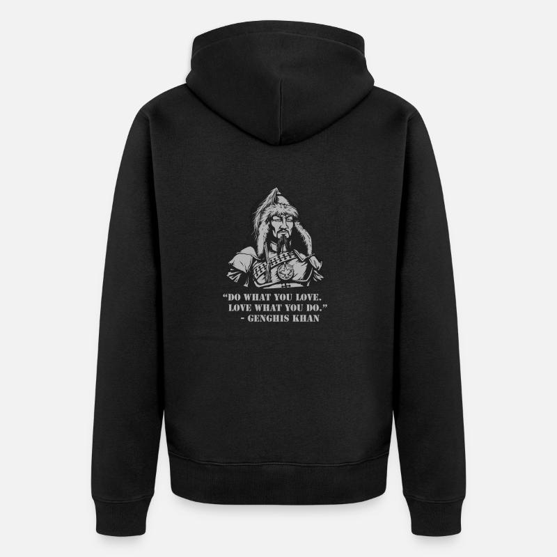 Citation de Gengis Khan - Veste à capuche bio Premium Unisexe - noir