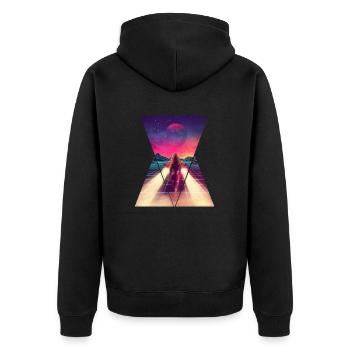Voiture rétro 80 - Veste à capuche bio Premium Unisexe - noir - Dos - Nico (187cm)