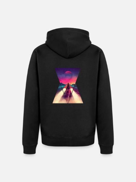 80er Retro Auto - Unisex Premium Bio Zip Hoodie - Schwarz