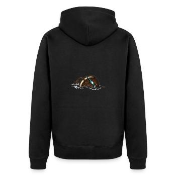 Cookie - Unisex Premium Organic Zip Hoodie - black - Back - Nico (187cm)