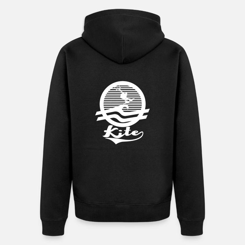 Kite Logo retro - Unisex Premium Bio Zip Hoodie - Schwarz