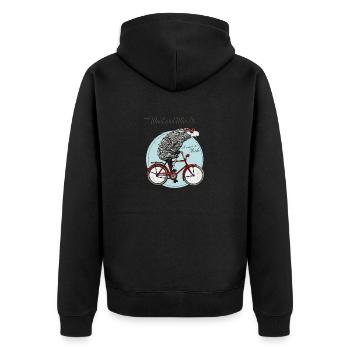 Wool and Wheels - Unisex Premium Bio Zip Hoodie - Schwarz - Hinten - Nico (187cm)