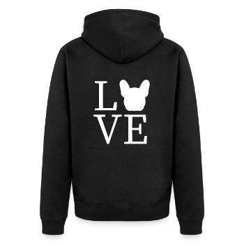 Amour bouledogue français - Veste à capuche bio Premium Unisexe - noir - Dos - Nico (187cm)