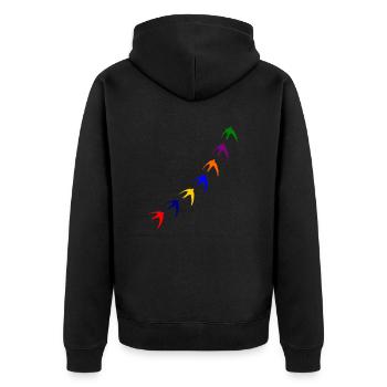 Oiseaux colorés - Veste à capuche bio Premium Unisexe - noir - Dos - Nico (187cm)