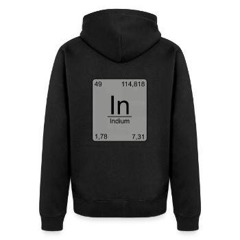 Indium, tableau périodique, chimie, physique, élément, P - Veste à capuche bio Premium Unisexe - noir - Dos - Nico (187cm)