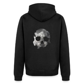 Skull - Unisex Premium Organic Zip Hoodie - black - Back - Nico (187cm)