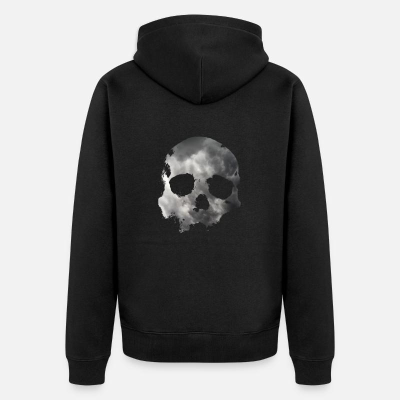 Schädel - Unisex Premium Bio Zip Hoodie - Schwarz