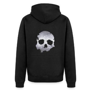 Schädel - Unisex Premium Bio Zip Hoodie - Schwarz - Hinten - Nico (187cm)