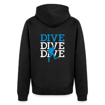 Dive Tshirt Funny - Veste à capuche bio Premium Unisexe - noir - Dos - Nico (187cm)