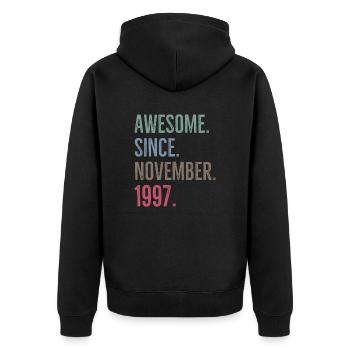Génial depuis novembre 1997 - Veste à capuche bio Premium Unisexe - noir - Dos - Nico (187cm)