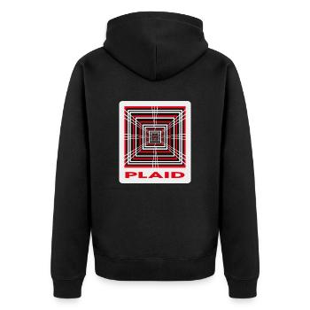 Plaid - Elektrisch - E Auto - Unisex Premium Bio Zip Hoodie - Schwarz - Hinten - Nico (187cm)
