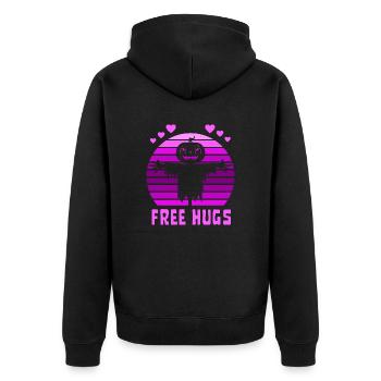 Halloween câlins gratuits épouvantail - Veste à capuche bio Premium Unisexe - noir - Dos - Nico (187cm)