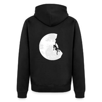 Escalade des Alpes de montagne en plein air - Veste à capuche bio Premium Unisexe - noir - Dos - Nico (187cm)