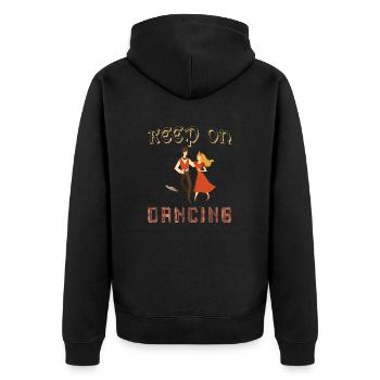 Keep on dancing, continuez à danser, danseur vinyl - Veste à capuche bio Premium Unisexe - noir - Dos - Nico (187cm)