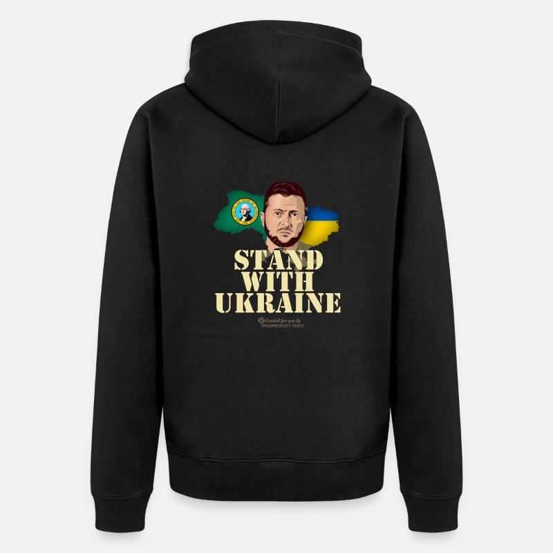 Ukraine Washington - Veste à capuche bio Premium Unisexe - noir