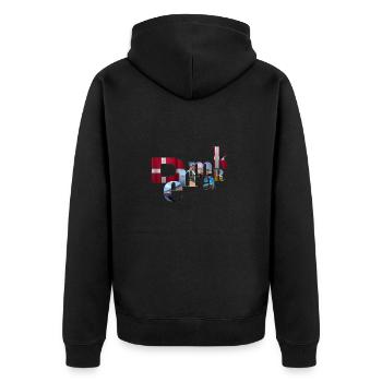 Denmark - Unisex Premium Organic Zip Hoodie - black - Back - Nico (187cm)