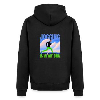 LE JOGGING EST DANS MON ADN - Veste à capuche bio Premium Unisexe - noir - Dos - Nico (187cm)