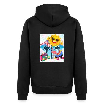 Florida, Vereinigte Staaten von Amerika - Unisex Premium Bio Zip Hoodie - Schwarz - Hinten - Nico (187cm)