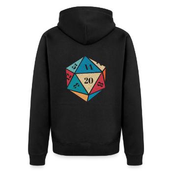 RPG-RPG-Tabletop-Rollenspiele Gamer-Rollenspiel - Unisex Premium Bio Zip Hoodie - Schwarz - Hinten - Nico (187cm)