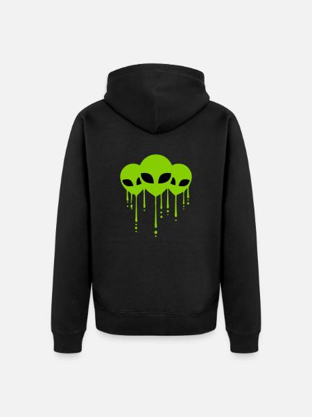 Graffiti Team 3 Aliens - Unisex Premium Organic Zip Hoodie - black