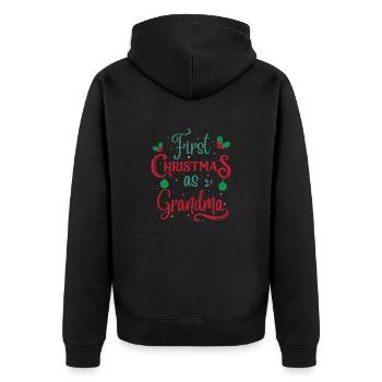 Premier Noël en tant que grand-mère - Veste à capuche bio Premium Unisexe - noir - Dos - Nico (187cm)