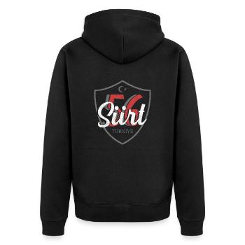 Siirt - Unisex Premium Organic Zip Hoodie - black - Back - Nico (187cm)